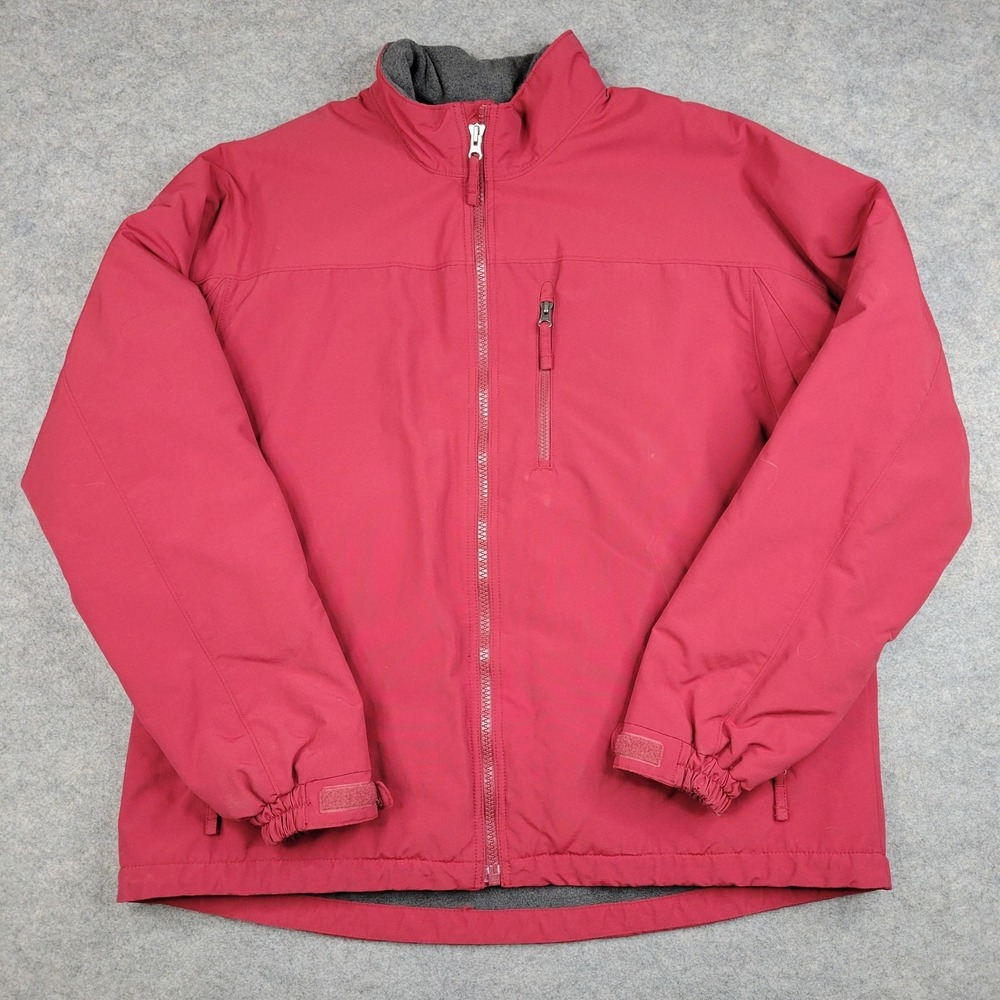 Duluth Trading Jacket Mens XL Red Nylon Full Zip Fleece Lined Insulated‎ Coat
